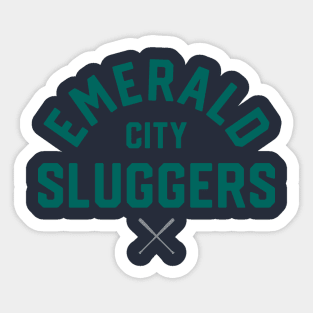 Seattle 'Emerald City Sluggers' Baseball Fan T-Shirt: Swing for the Fences with Seattle Pride! Sticker